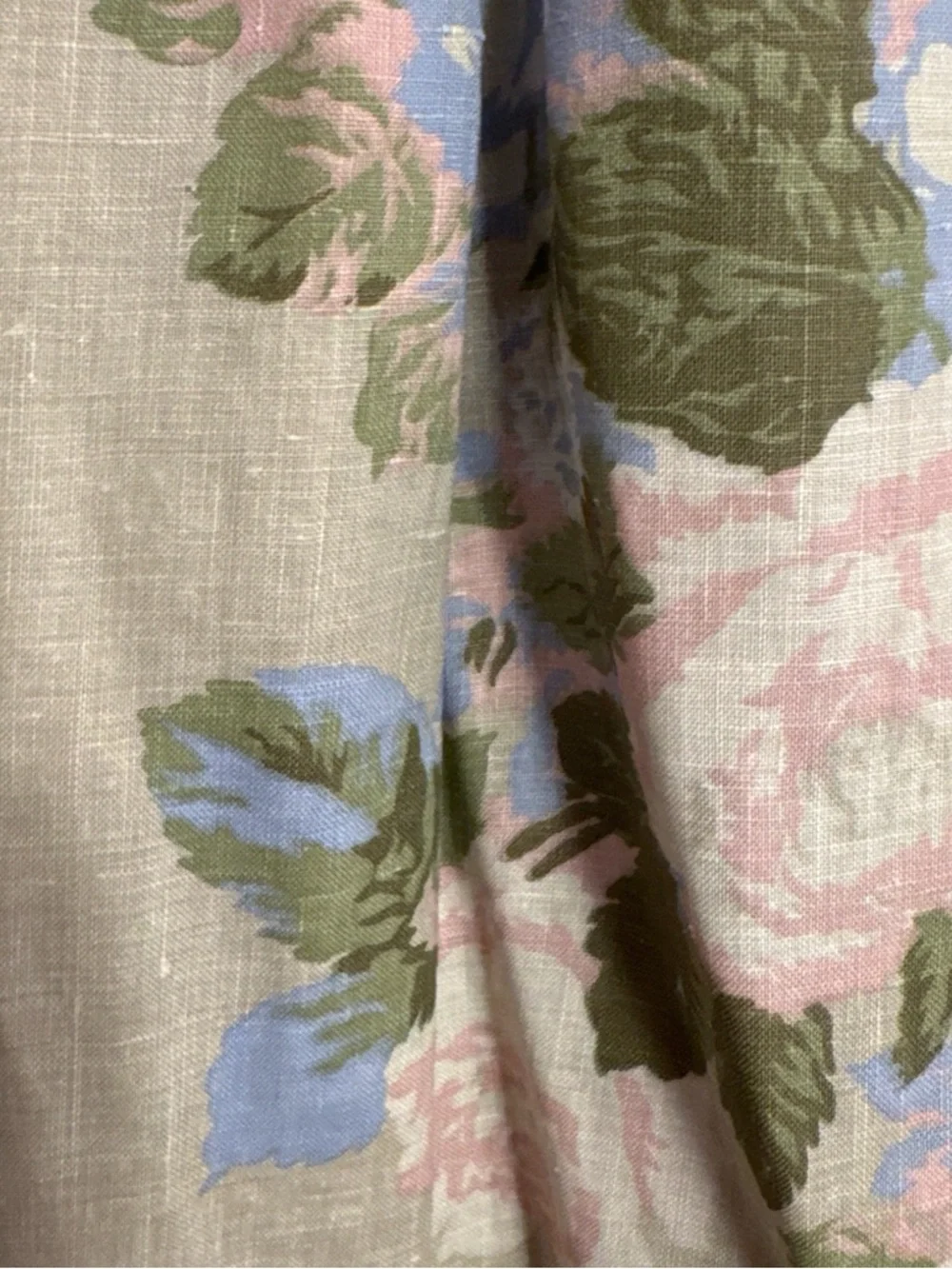 Vintage 80s/90s Floral Button-Front Midi Skirt in Sage Green - Picture 5 of 5